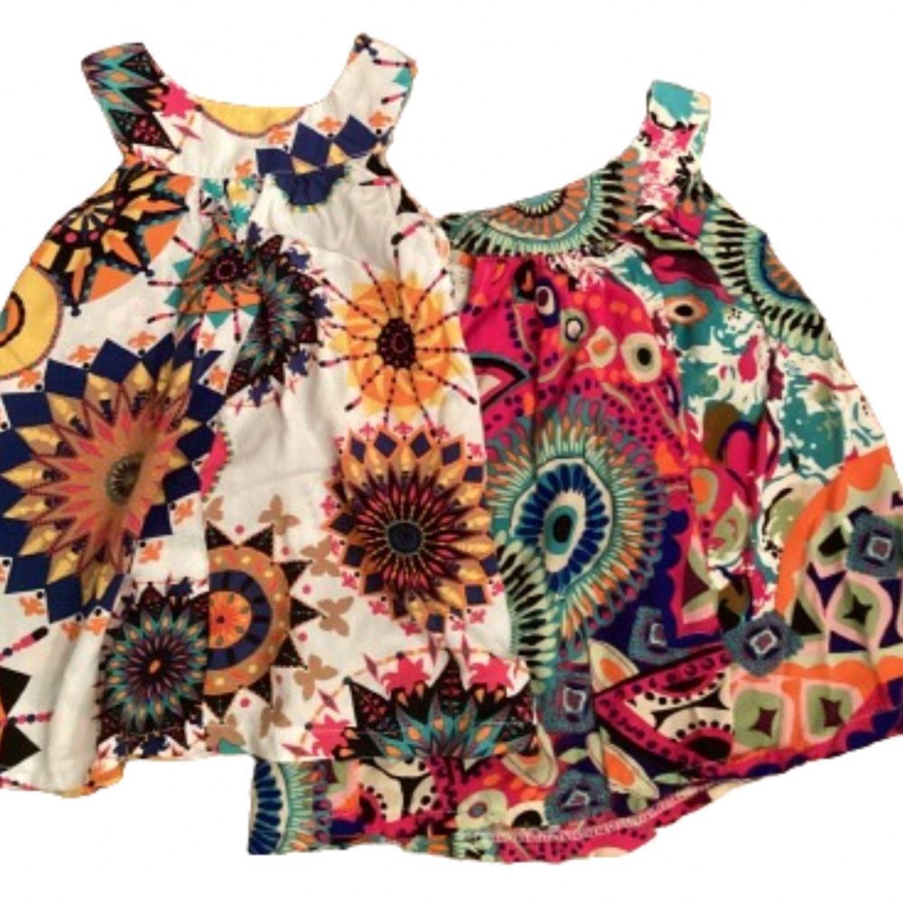 CATPAPA GIRLS COLORFUL COTTON HALTER TOPS 100 cm (3T) 110cm (4T)